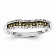 14k White Gold White & Champagne Diamond Channel Ring