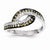 14k White Gold White Champagne Diamond Black Rhodium Ring