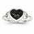 14k White Gold White and Black Diamond Heart Ring