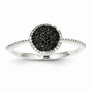 14k White Gold White and Black Diamond Ring