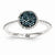 14k White Gold White and Blue Diamond Ring