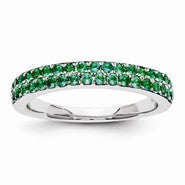 14k White Gold Emerald Ring