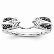 14k White Gold Black & White Diamond Ring