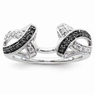 14k White Gold Black & White Diamond Ring