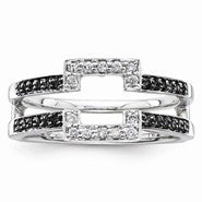 14k White Gold Black & White Diamond Ring