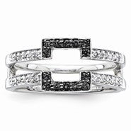 14k White Gold Black & White Diamond Ring