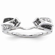 14k White Gold Black & White Diamond Ring