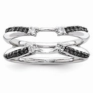 14k White Gold Black & White Diamond Ring