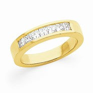 14k Yellow Gold DiamondCompleted Princess Wedding Band