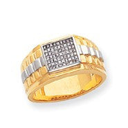 14k Two-tone A Quality Complete Mens Diamond Ring