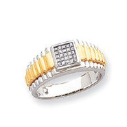 14k Two-tone A Quality Complete Mens Diamond Ring