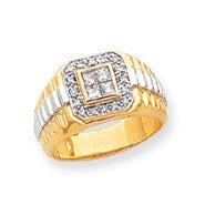 14k Yellow Gold Polished A Quality Complete Mens Diamond Ring