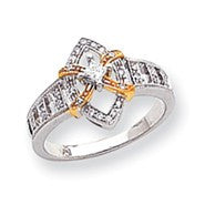 14k White Gold Rhodium A Diamond Fancy Ring