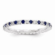 14k White Gold Diamond & Sapphire Ring