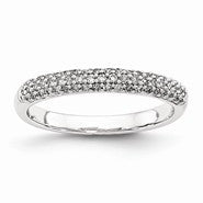 14k White Gold Diamond Band Ring