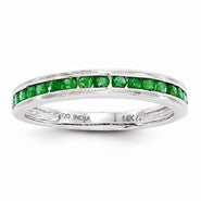 14k White Gold Emerald Ring