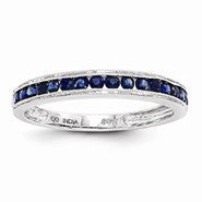 14k White Gold Blue Sapphire Ring