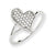 14k White Gold Diamond Heart Shape Ring