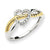 14k Two-tone Diamond Heart Ring