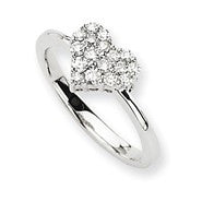 14k White Gold Diamond Heart Ring