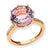 14k Rose Gold Pink Quartz and Diamond Ring