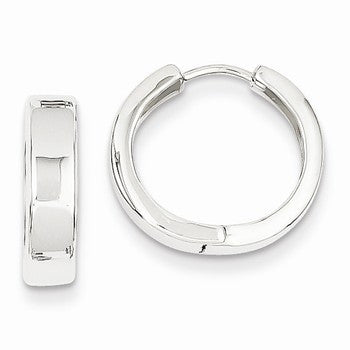 14k White Gold Hinged Hoop Earrings