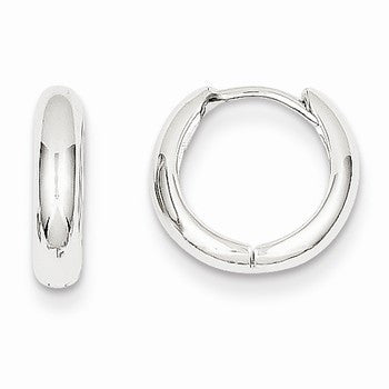 14k White Gold Hinged Hoop Earrings