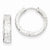 14k White Gold Diamond-cut Hinged Hoop Earrings