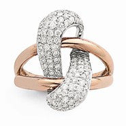 14k Two-tone Diamond Freeform Ring