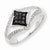 14k White Gold Black & White Diamond Ring