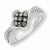 14k White Gold Black & White Diamond Ring