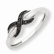 14k White Gold Black & White Diamond Ring