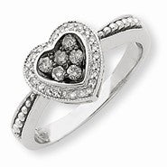 14k White Gold Black & White Diamond Ring