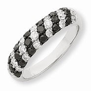 14k White Gold Black & White Diamond Ring