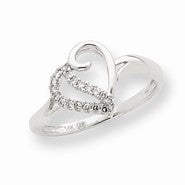 14k White Gold Diamond Heart Ring