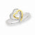 14k Two-tone Diamond Heart Fashion Ring