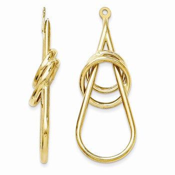 14k Yellow Gold Polished Fancy Teardrop Earring Jackets