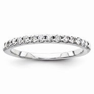 14k White Gold Diamond Band Ring