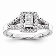 14k White Gold Diamond Engagement Ring