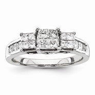 14k White Gold Diamond Engagement Ring