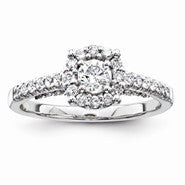 14k White Gold Diamond Engagement Ring