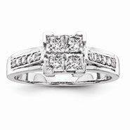 14k White Gold Diamond Ring