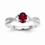 14k White Gold Ruby and Diamond Ring