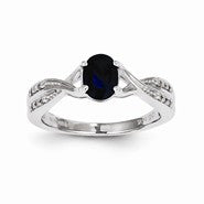 14k White Gold Sapphire and Diamond Ring