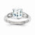 14k White Gold Aquamarine and Diamond Ring