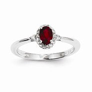 14k White Gold Ruby and Diamond Ring