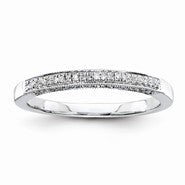 14k White Gold Diamond Wedding Band