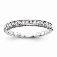 14k White Gold Diamond Wedding Band