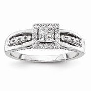 14k White Gold Diamond Engagement Ring