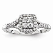 14k White Gold Diamond Engagement Ring